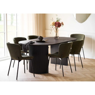 BOAVISTA kitchen table and MACEDA chair set (Dark Brown) BOAVISTA kitchen table and MACEDA chair set (Dark Brown)